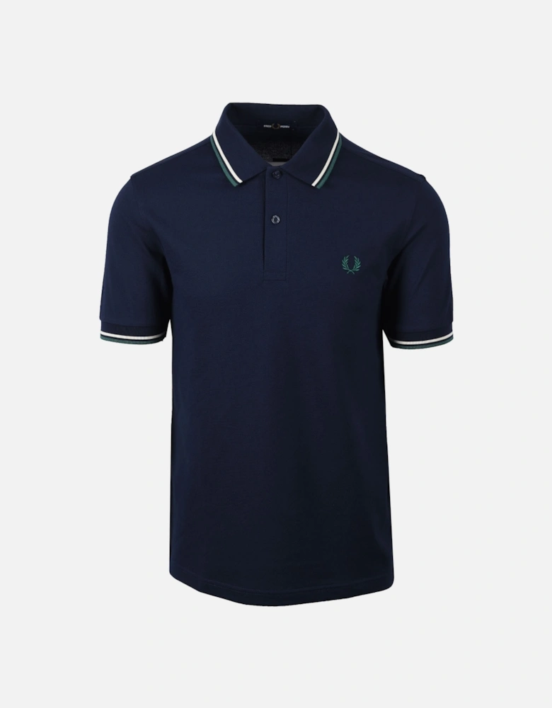 Twin Tipped Polo Dark Carbon/Ecru/Green