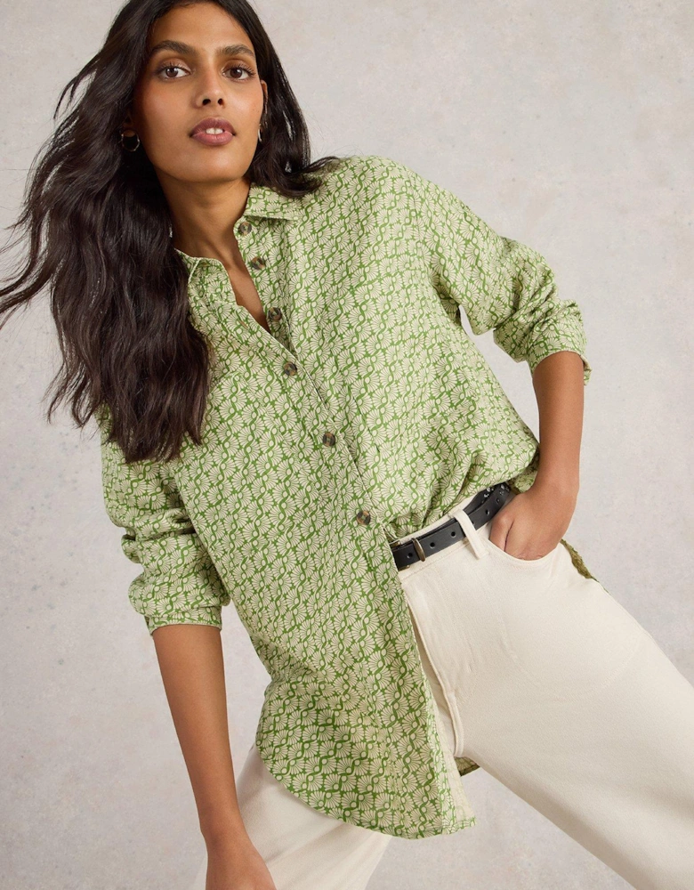 Lydia Linen Shirt - Green