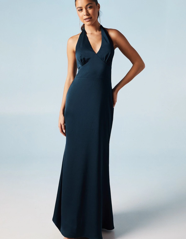 Halterneck Satin Bridesmaids Dress