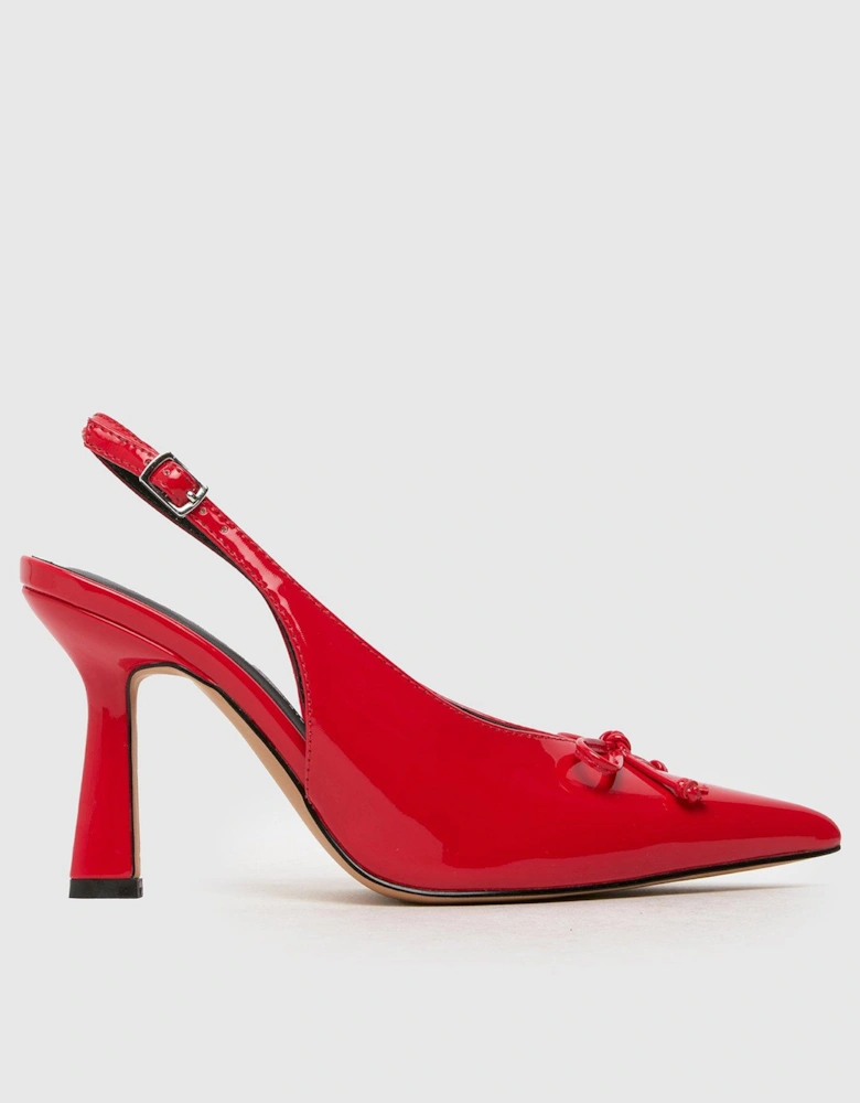 Suki Slingback Bow Court Shoe - Red