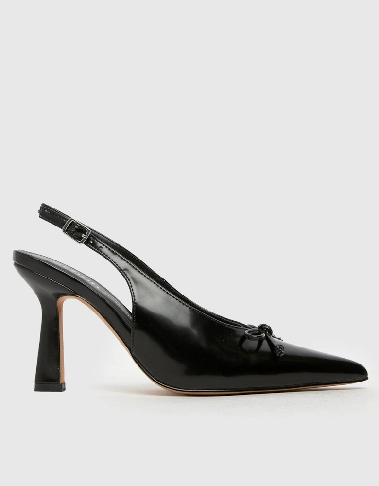 Suki Slingback Bow Court Shoe - Black