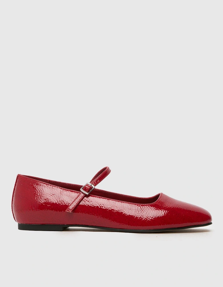 Lyra Mary Jane Ballerina Shoes - Red