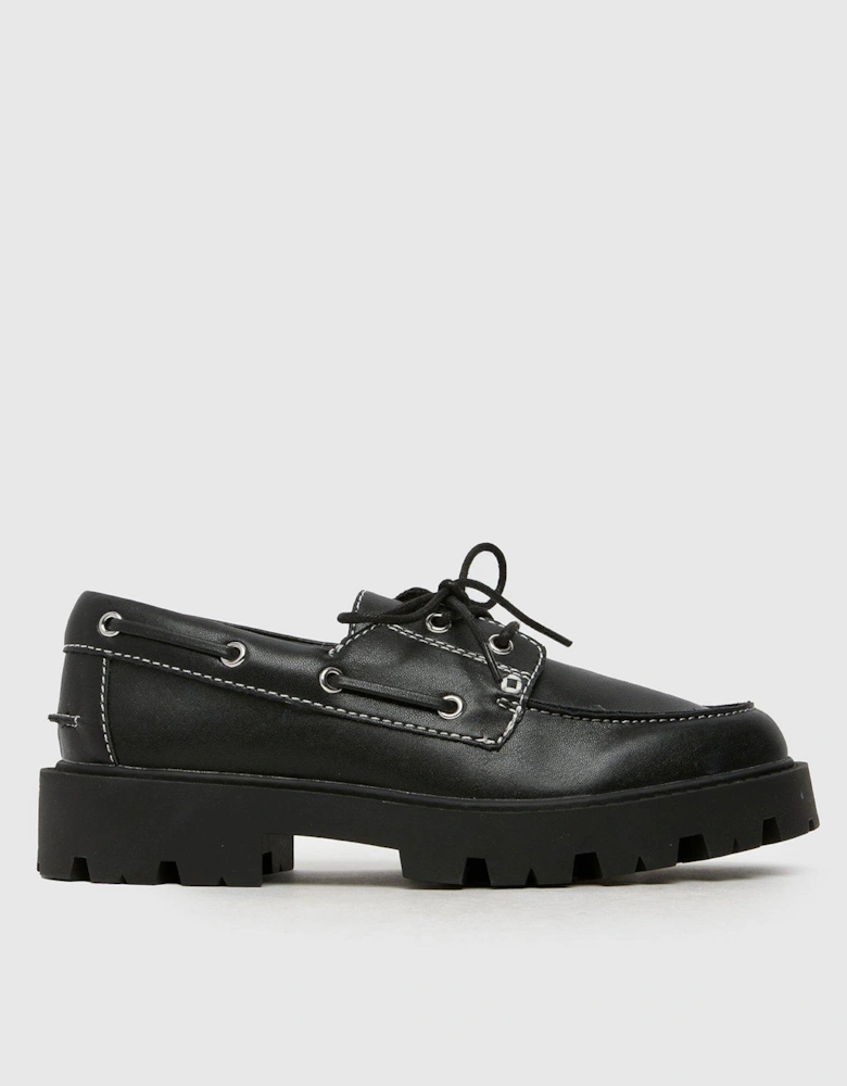 Leora Boat Shoe - Black