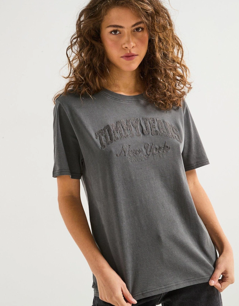 Varisty Logo Oversized T-Shirt - Black