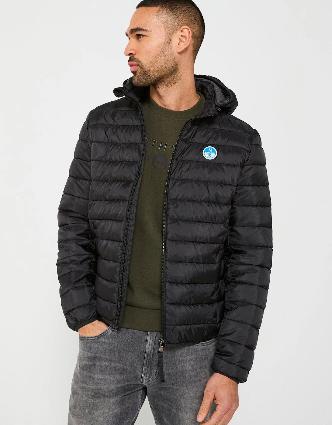 Skye Lightweight Ripstop Quilted Hooded Jacket - Black, 7 of 6