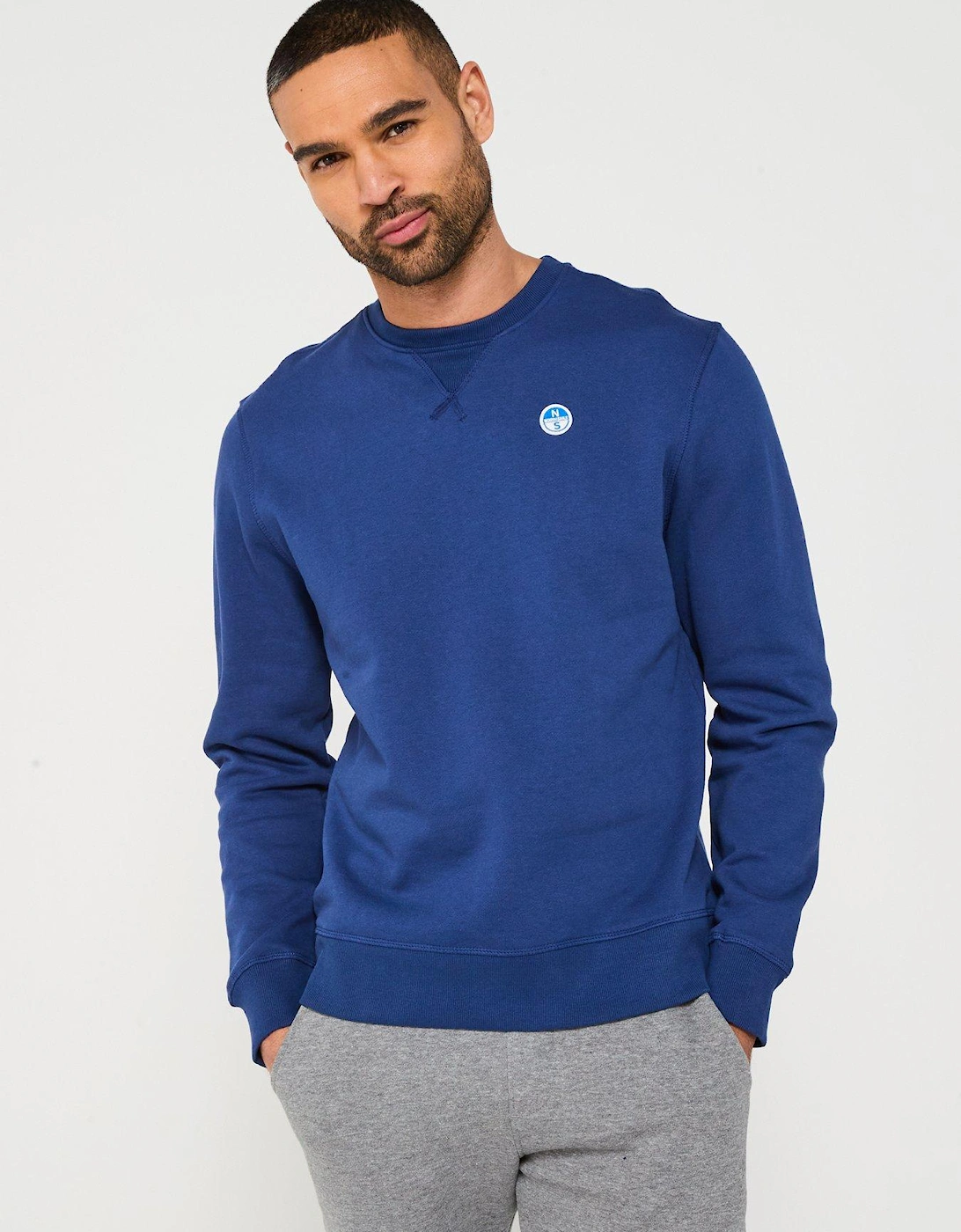Left Chest Logo Crew Sweatshirt - Blue, 6 of 5