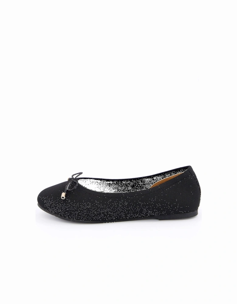 Wide Fit Knitted Ballerina - Black