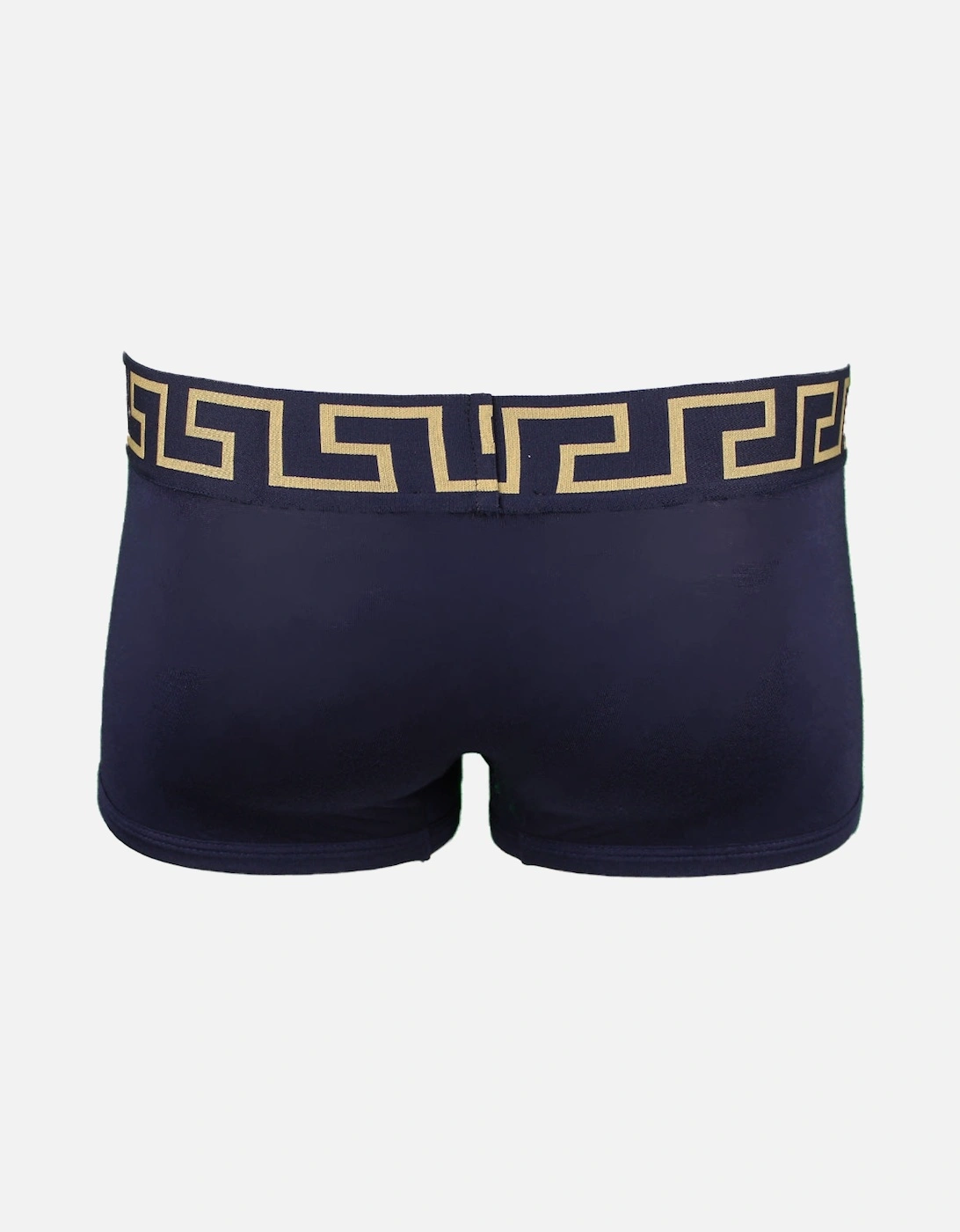 Greca Border Low Rise Boxer Trunks, Blue/Gold