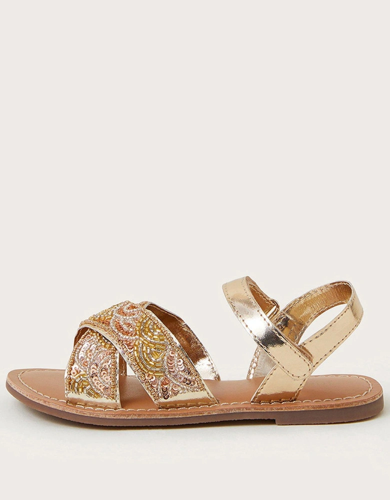 Girls Deco Beaded Sandal - Multi