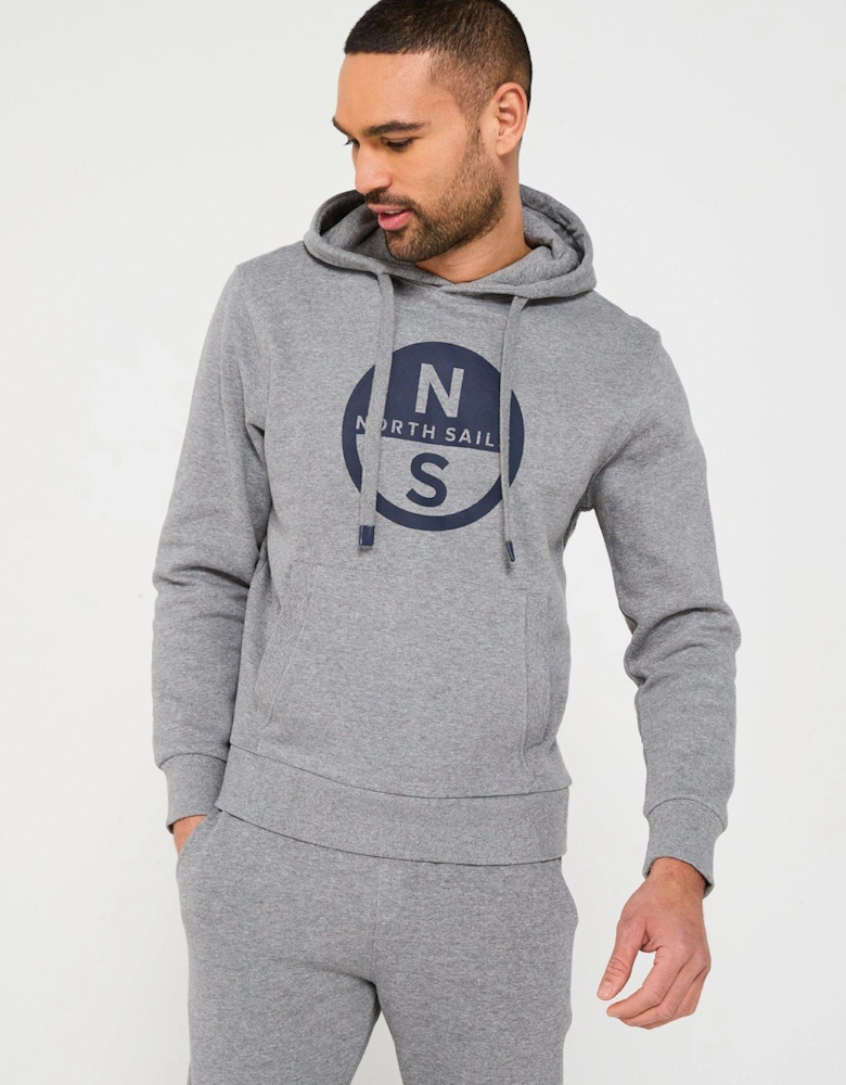 Chest Logo Overhead Hoodie - Light Grey