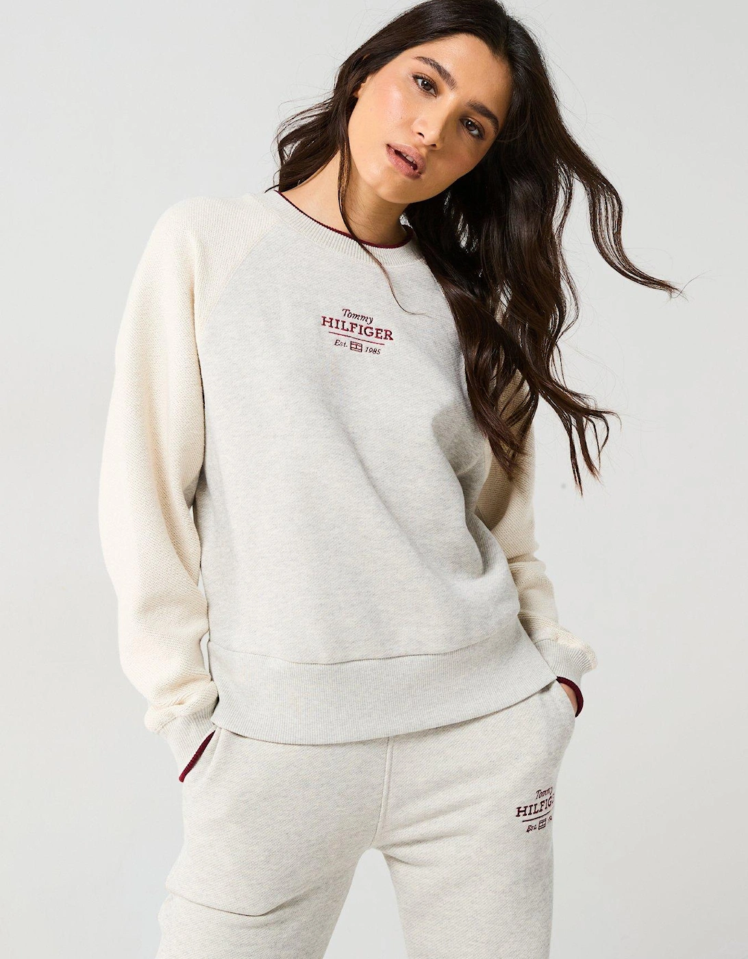 Monotype Logo Textured Sweatshirt - White, 6 of 5