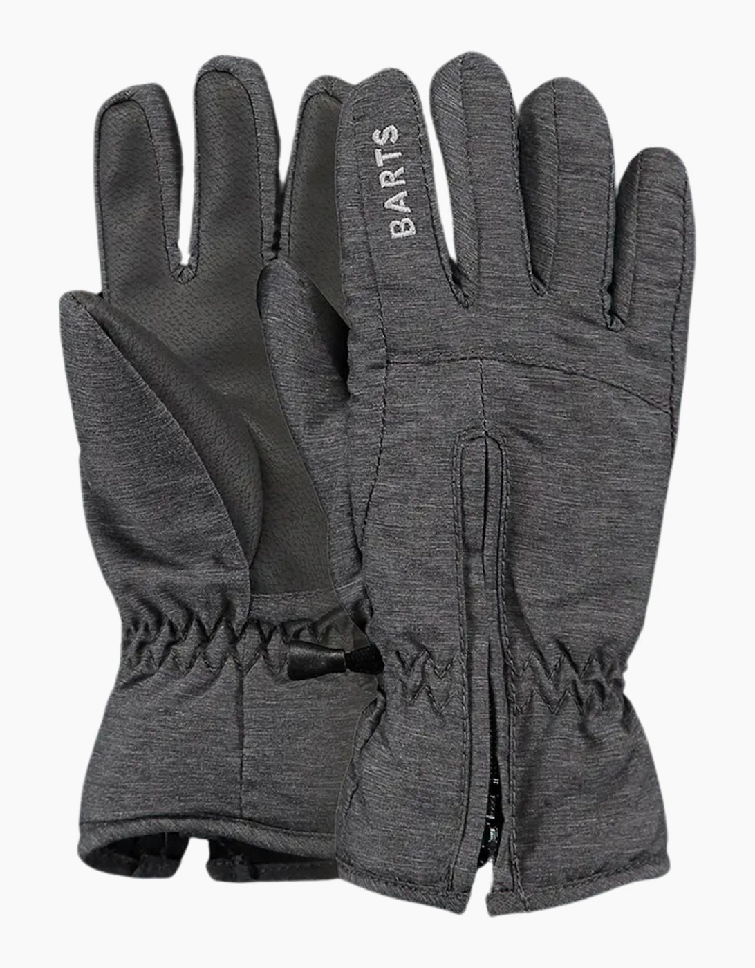 Barts Kids Zipper Water Repellent Gloves - Grey - Size, 10 - 12 Yrs