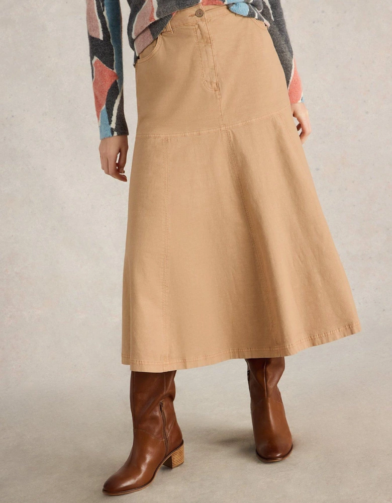 Quinn Midi Skirt - Beige