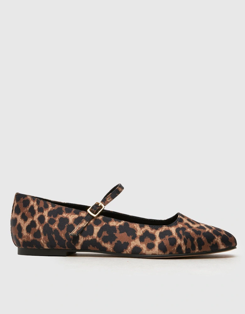 Lyra Mary Jane Ballerina Shoes - Leopard Print