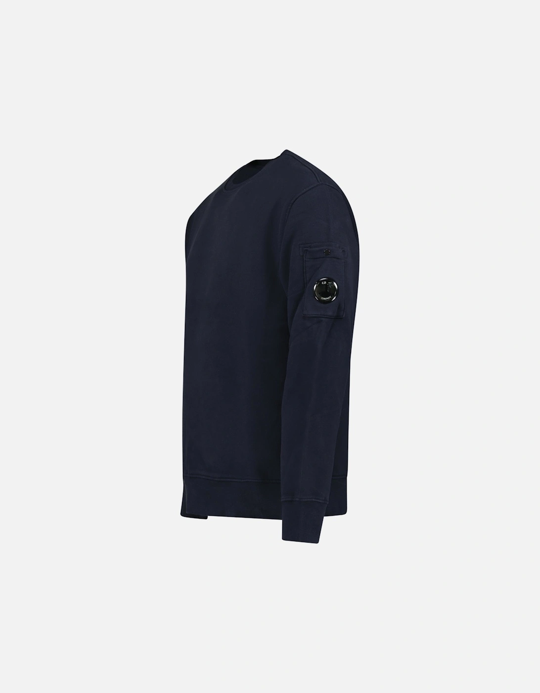 Brushed Emerized Arm Lens Diagonal Sweatshirt Navy