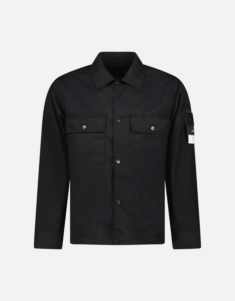 Ghost Compass Twill Wool-TC Overshirt Black