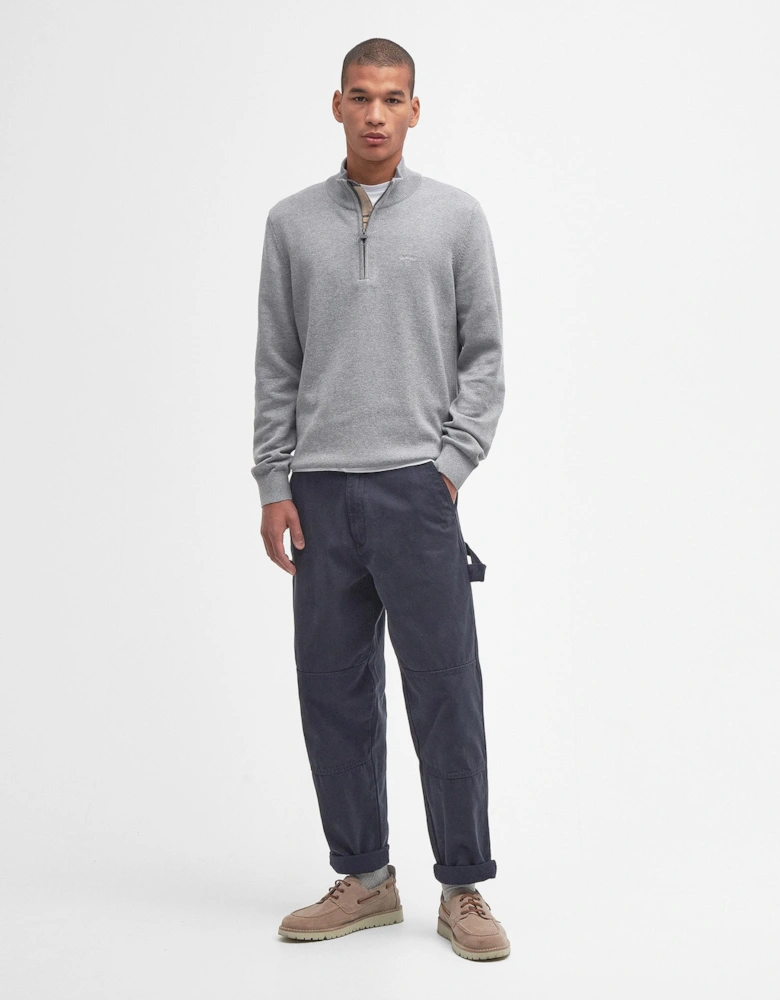 Cotton Mens Half Zip Jumper