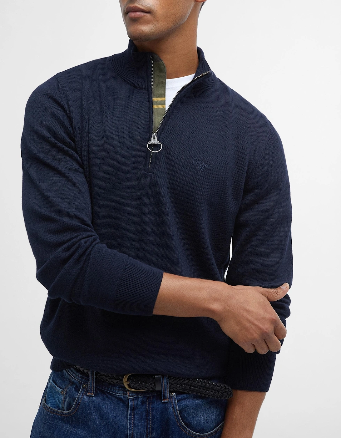 Cotton Mens Half Zip Jumper