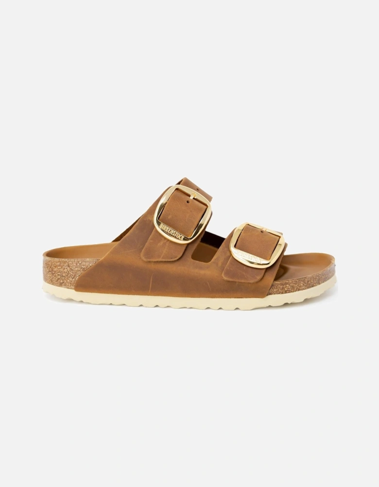 Buckle Brown Leather Sandals Women