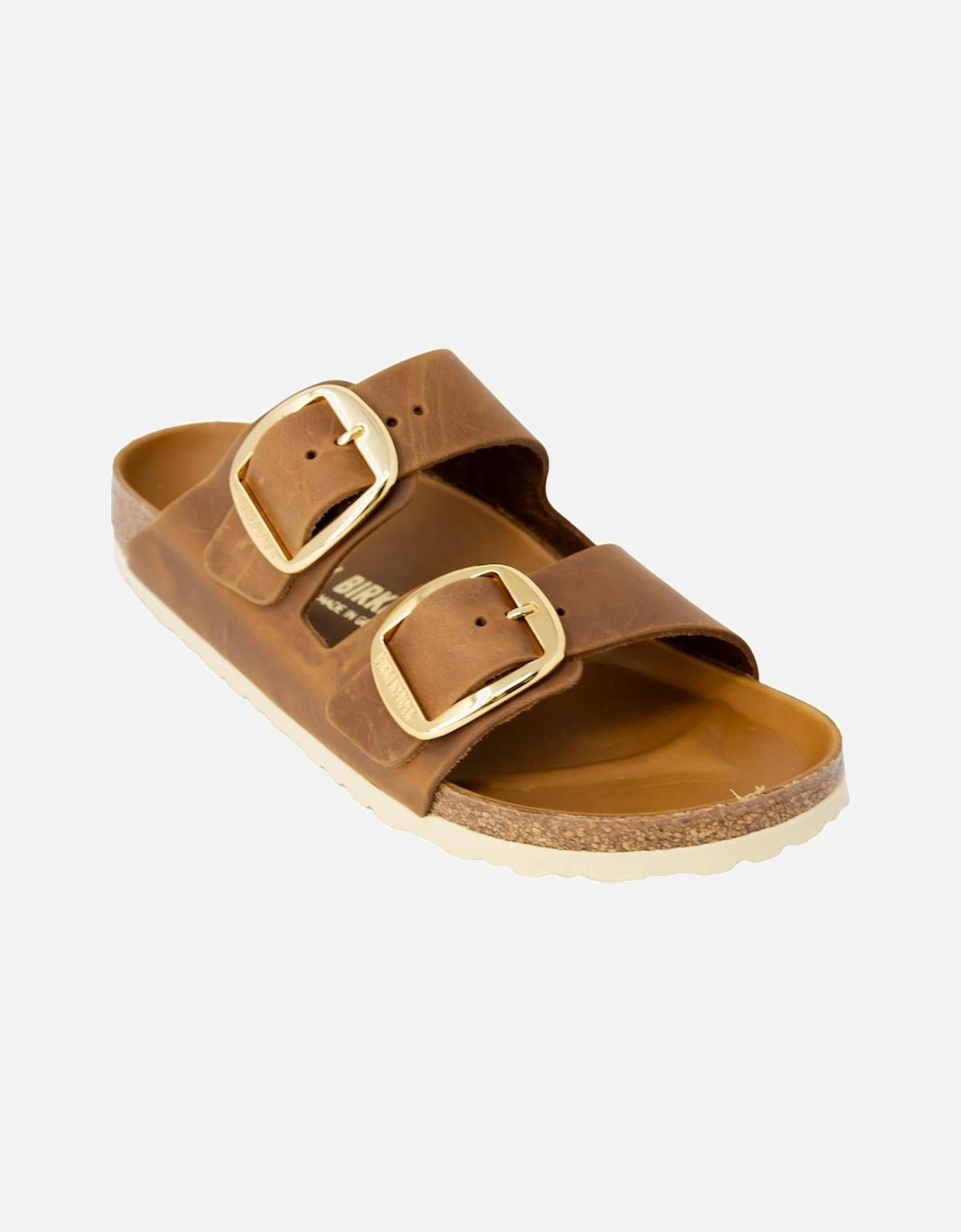 Buckle Brown Leather Sandals Women