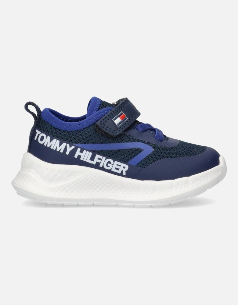 Boys Connor Low Cut Lace-Up/Velcro Trainers - Navy