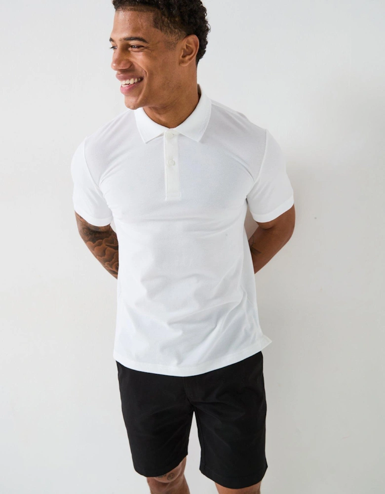 Thermo Tech Pique Slim Fit Polo Shirt - White