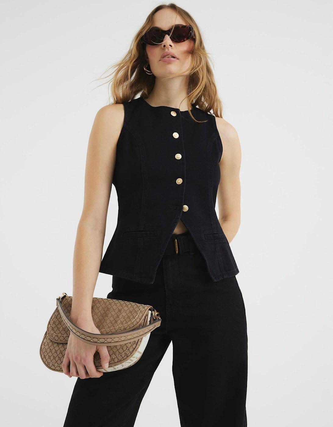 Denim Waistcoat - Black, 7 of 6