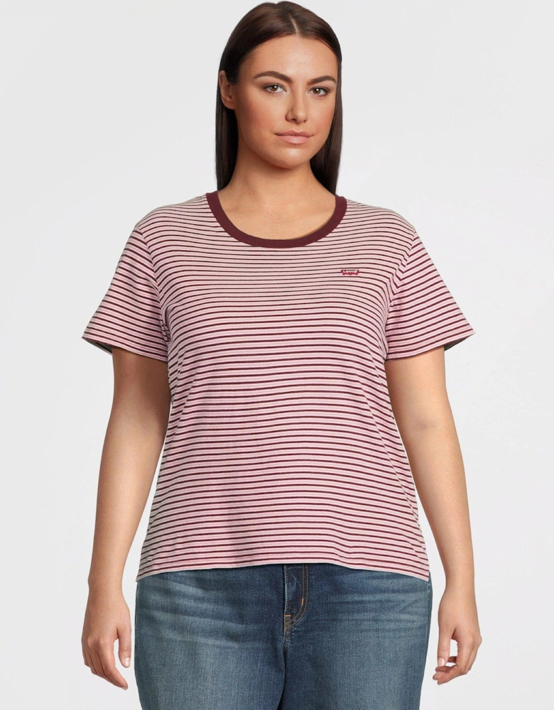 The Perfect Tee (plus) - Anita Stripe Zinfandel