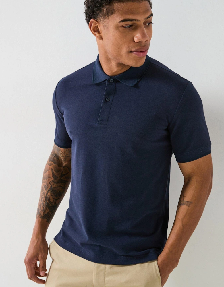 Thermo Tech Pique Slim Fit Polo Shirt - Dark Blue