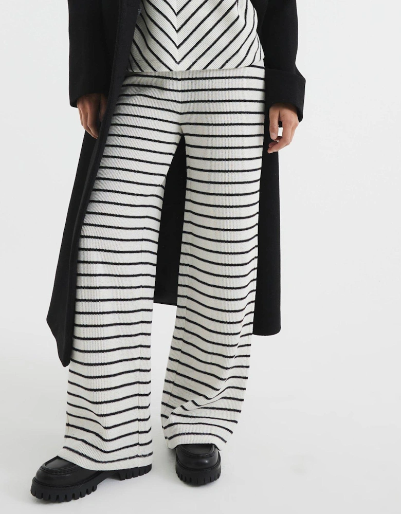 Stripe Textured Trouser - Cream