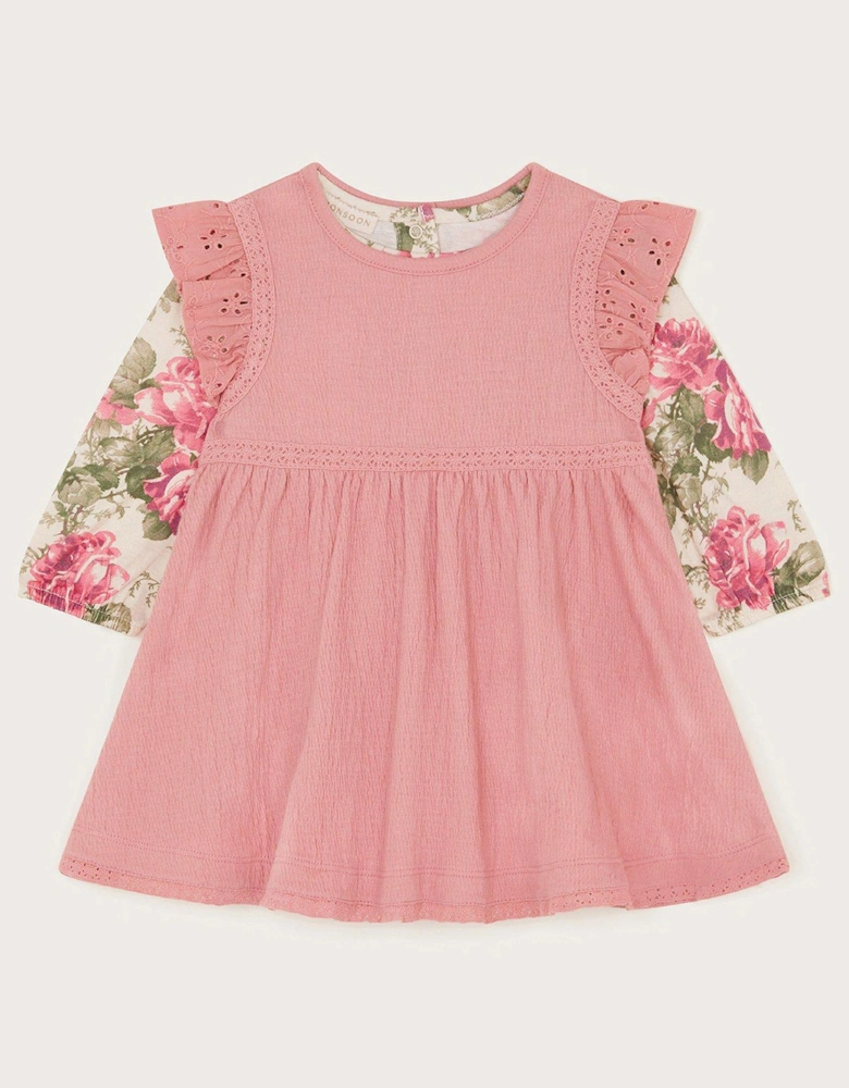 Baby Girls Betsy Top Pinny Dress - Pink