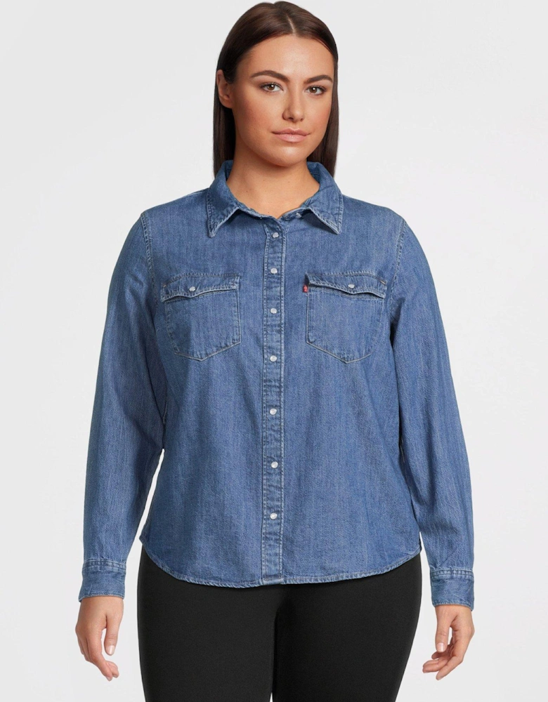 Iconic Western Shirt (plus Size) - Going Steady 5 - Blue