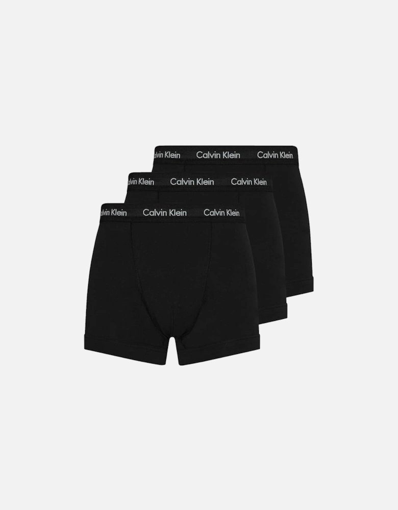 Cotton Stretch 3 Pack Boxer Briefs Black