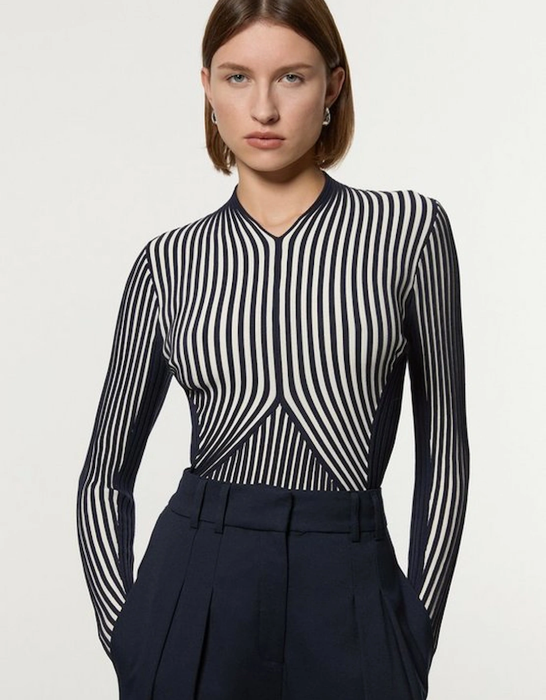 Stripe Fitted Long Sleeve Knitted Top, 5 of 4