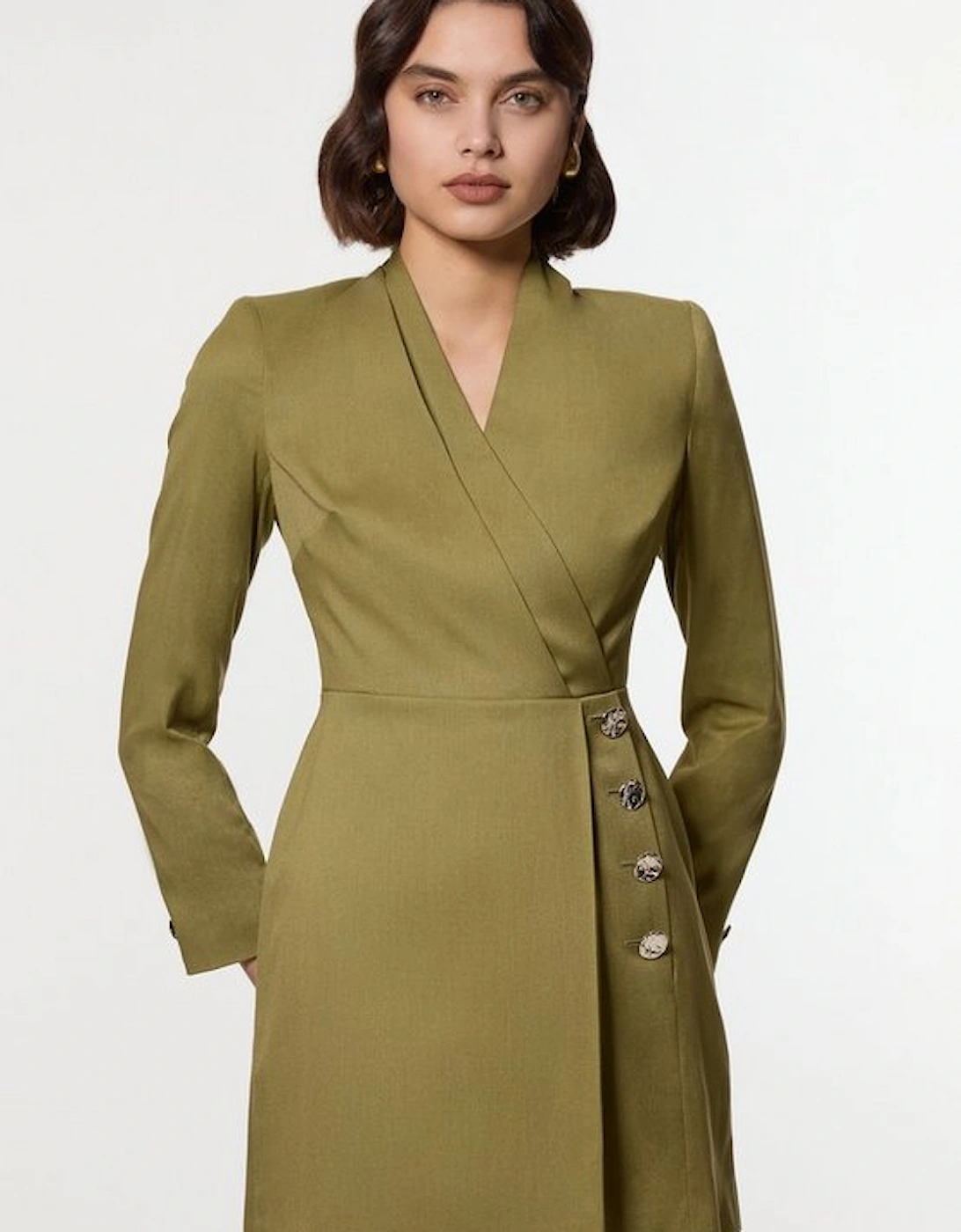 Petite Soft Structured Tailored Wrap Blazer Dress, 4 of 3