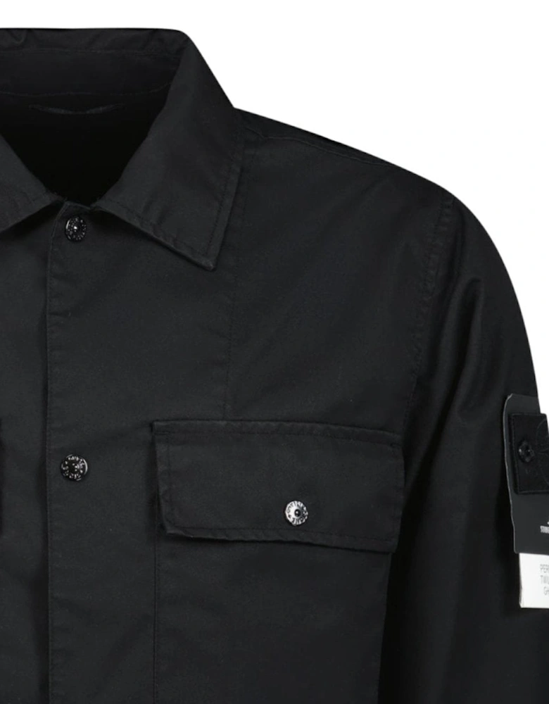 Ghost Compass Twill Wool-TC Overshirt Black
