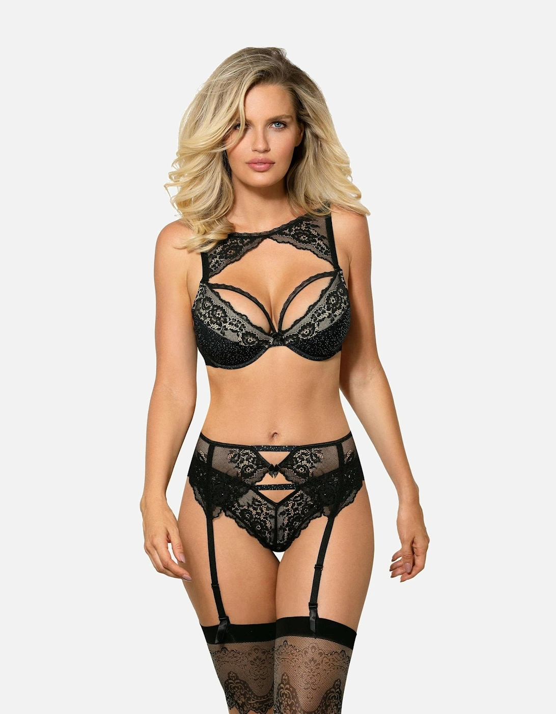 Lingerie Set Lace by Women - Black Bras