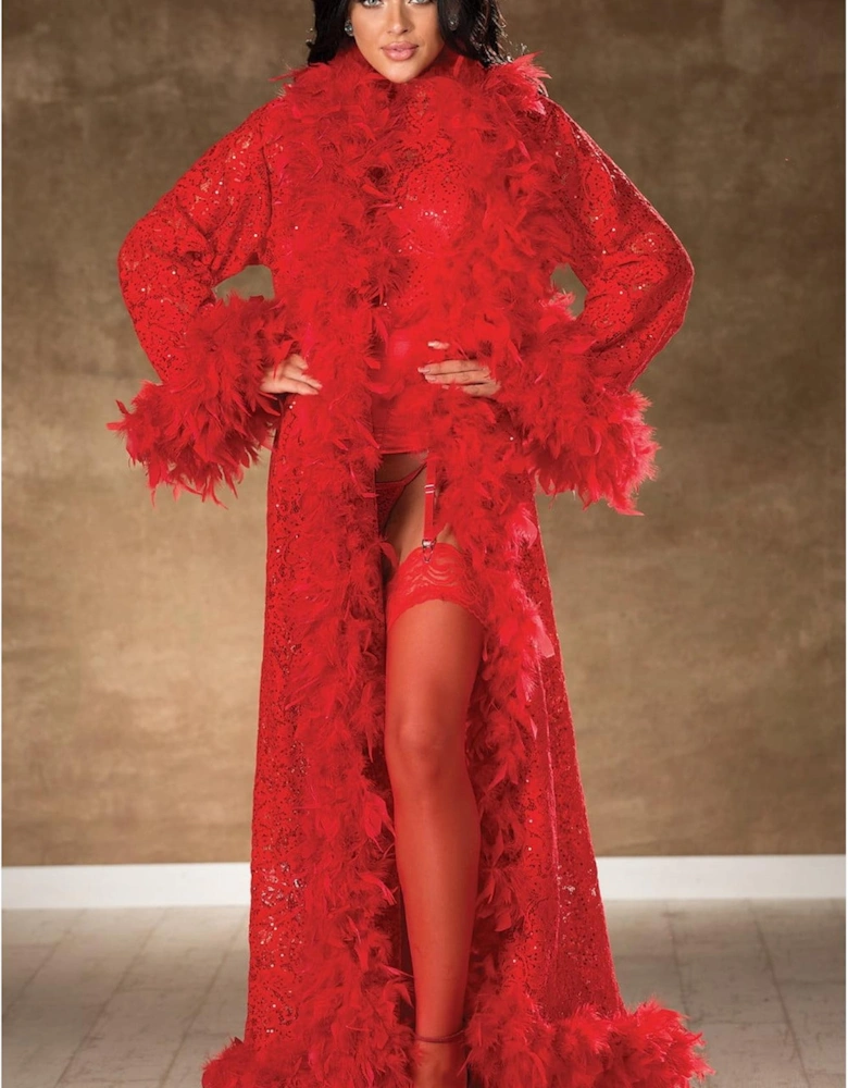 Sheer hosiery Lace by Women - Red
