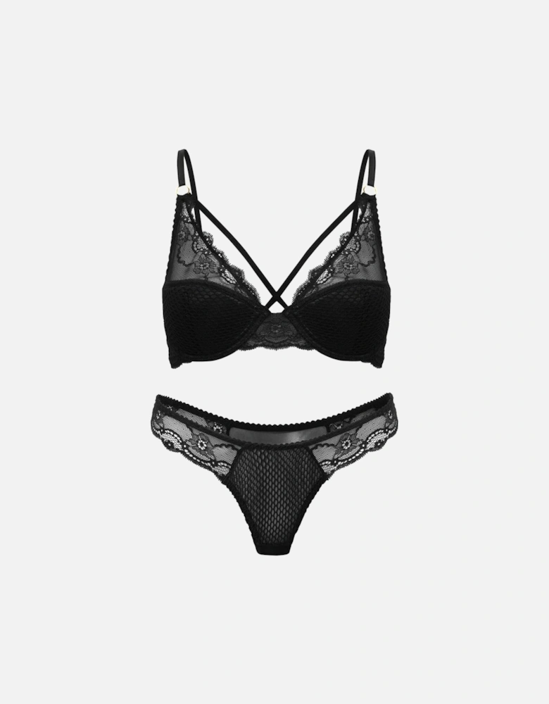 Luxury Bra Lace Mesh by Women - Black Lingerie Sets