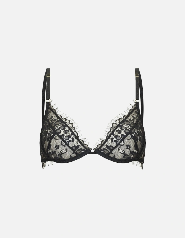Luxury Bra Underwired Lace by Women - Black Lingerie Sets
