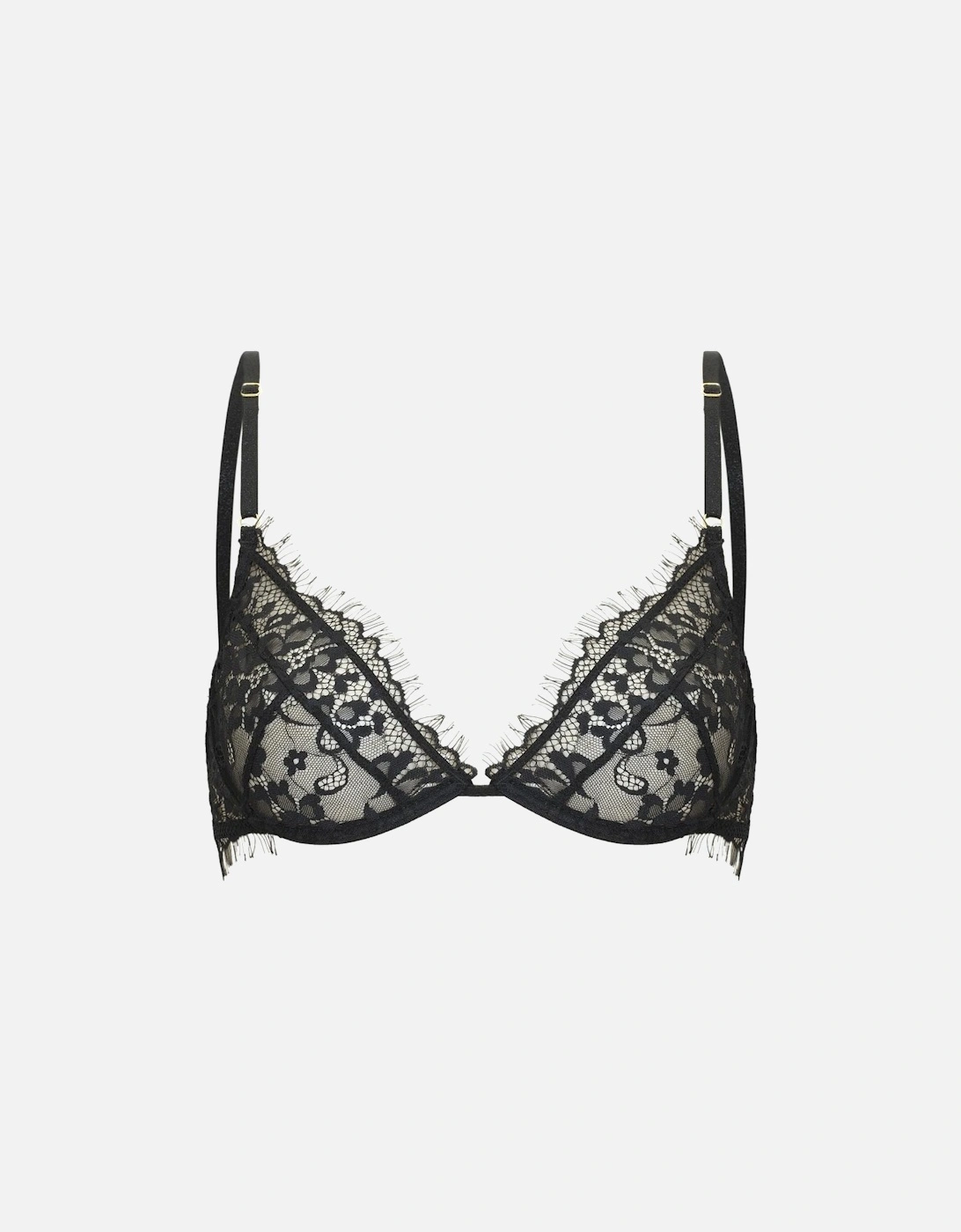 Luxury Bra Underwired Lace by Women - Black Lingerie Sets