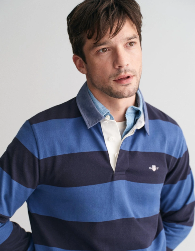 Striped Chambray Heavy Rugger, Rich Blue