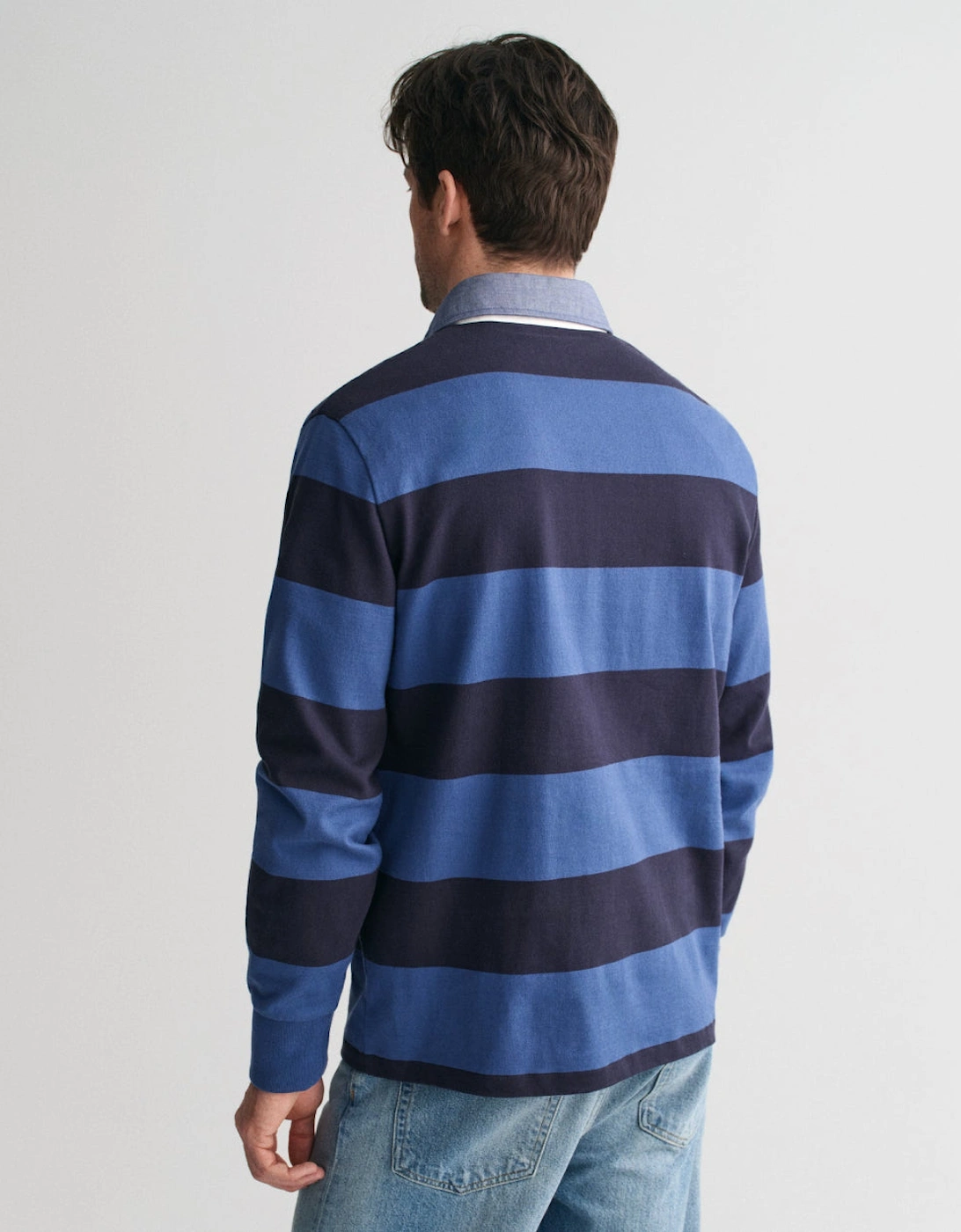 Striped Chambray Heavy Rugger, Rich Blue