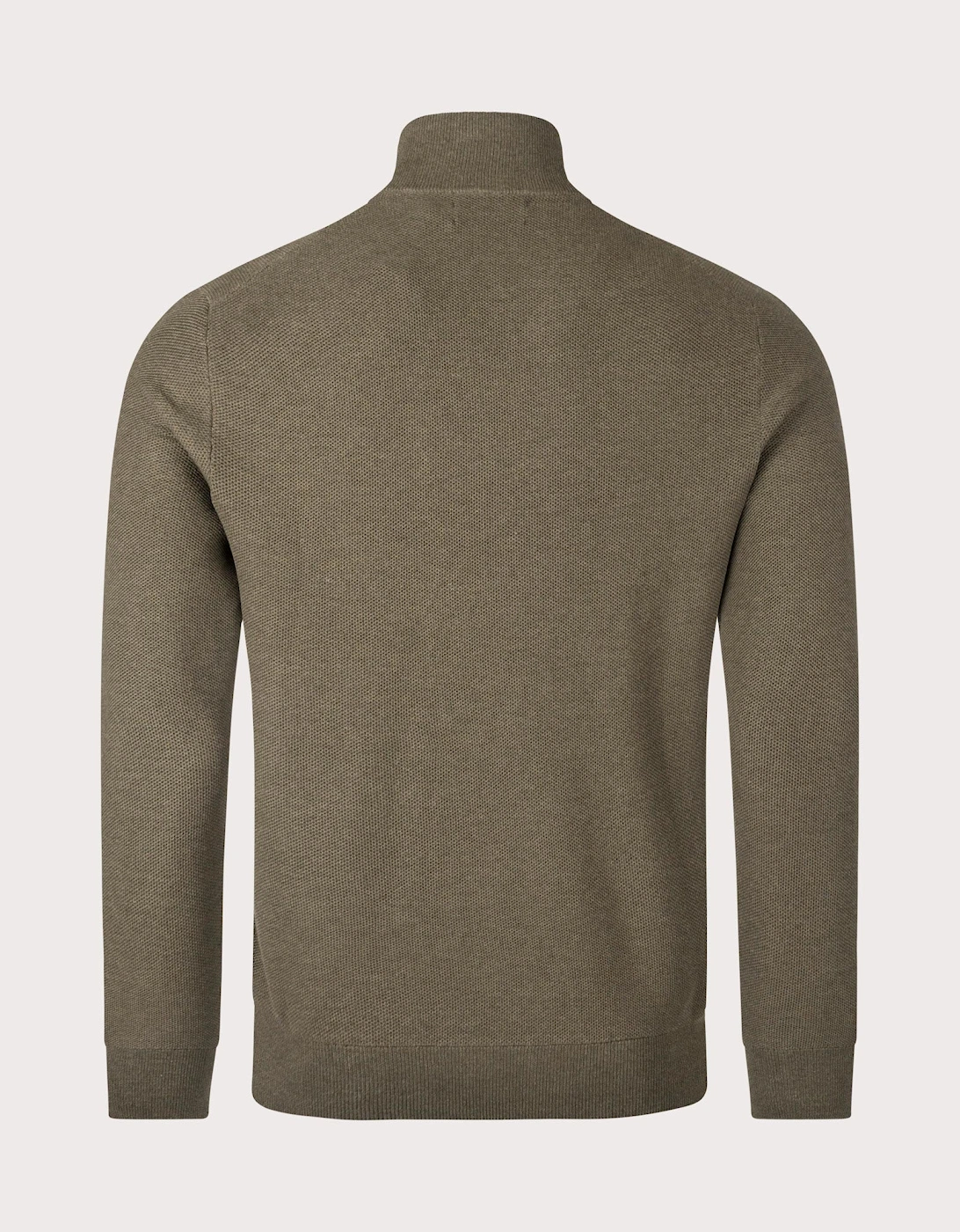 Quarter Zip Contrast Logo Knit Jumper