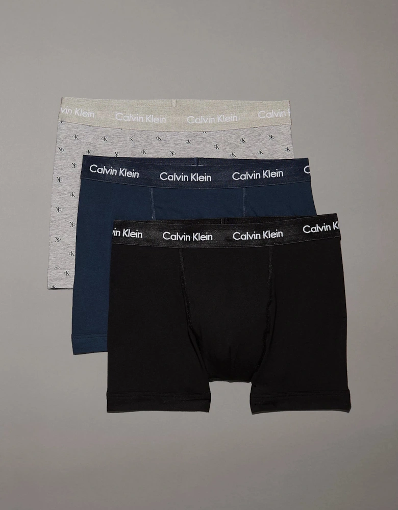 COTTON STRETCH Mens 3 Pack Trunks Multicoloured