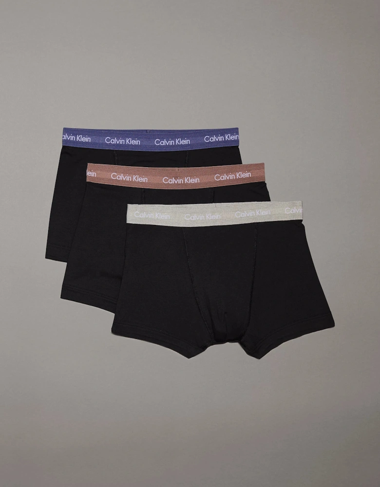 COTTON STRETCH Mens 3 Pack Trunks Multicoloured