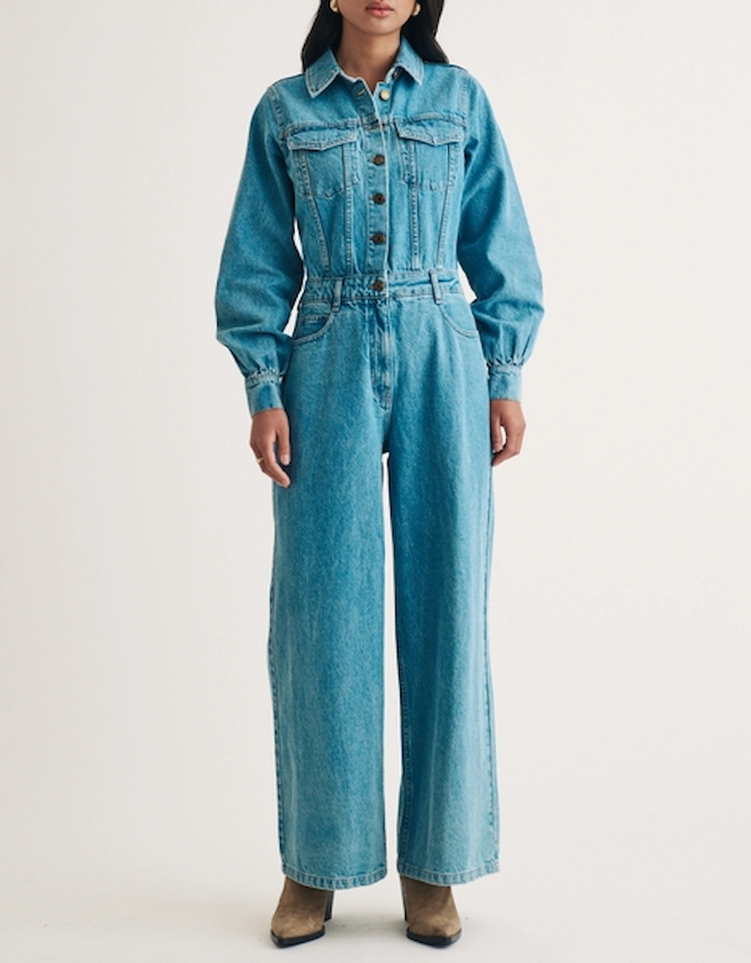 Dublin Organic Denim Jumpsuit, 2 of 1