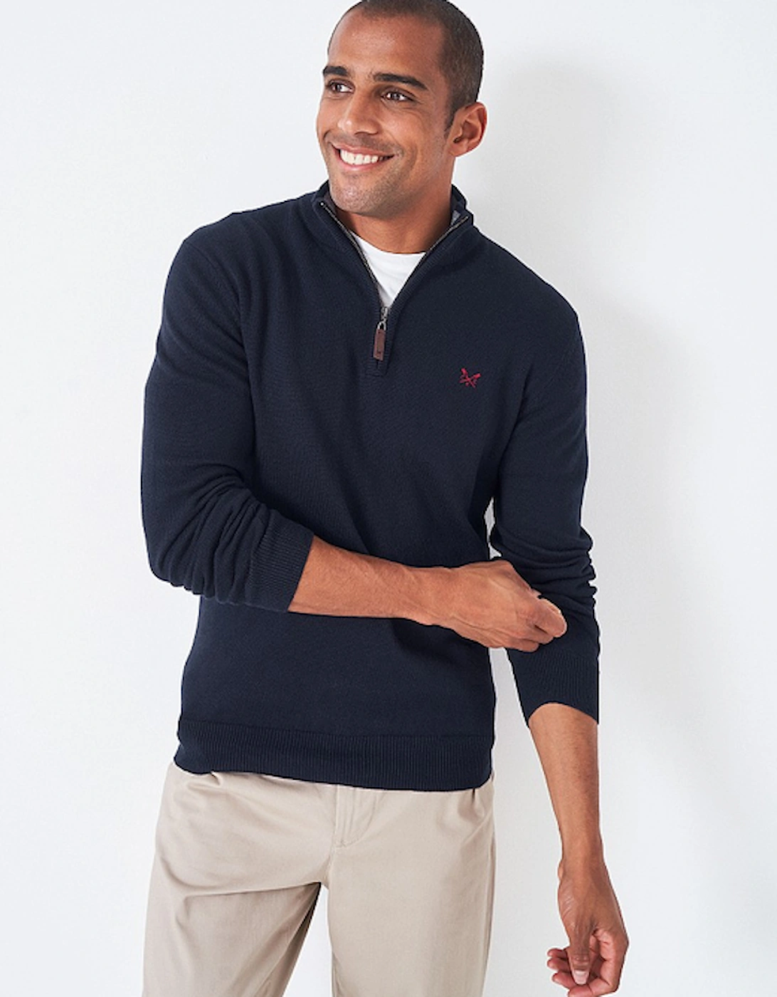 Men's Classic Half Zip Knit Jumper Navy, 5 of 4