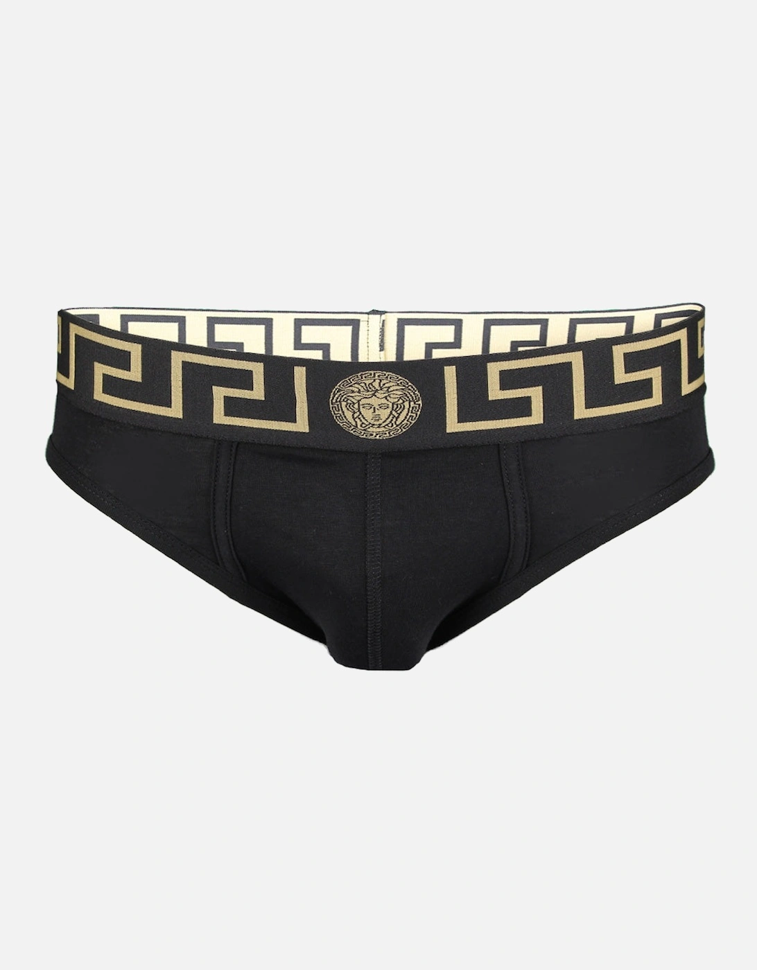 Greca Border Low Rise Briefs, Black/gold, 4 of 3