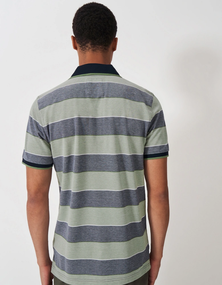 Men's Oxford Stripe Polo Oil Green/Heritage Dark Navy/Heritage White